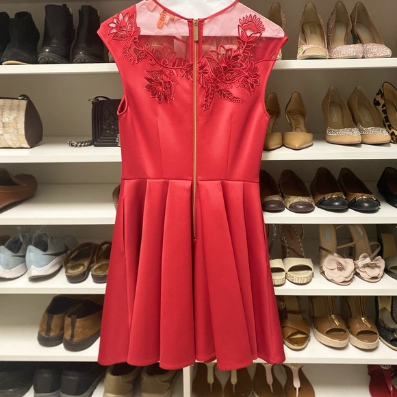 TED BAKER LONDON | Dollii Red Skater Dress - Picture 5 of 14
